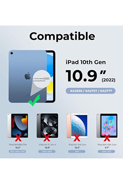 Fogy Ipad (A16) 10.nesil 2022/2025 Uyumlu X8 Magic Touchpad Işıklı Türkçe Q Klavyeli Kılıf A3355 A3354