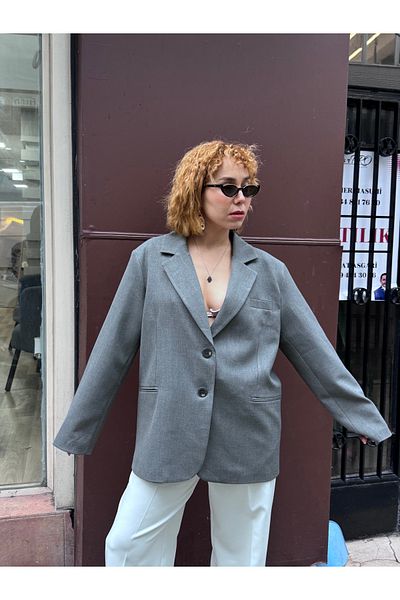 Bak'ap Premium Stone Printed Lined Slit Shiny Cotton Blazer Jacket