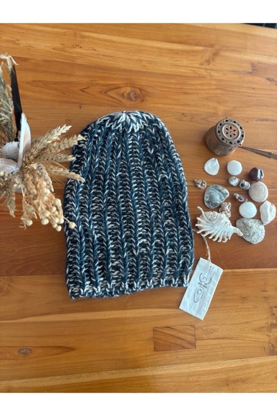 LAMBSWOOL YÜNLÜ  İKİ RENKLİ PETEK ÖRGÜLÜ UNISEX   BERE