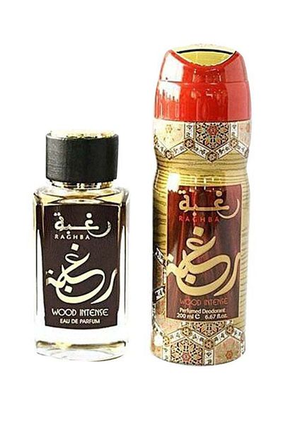 lattafa Raghba Wood Intense Gift Set EDP And Deodorant 200ml