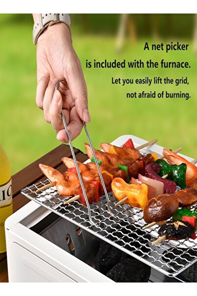 Cady One Portable Square Charcoal Grill with Removable Charcoal Tub