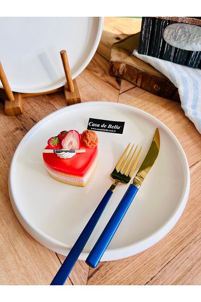 CASA DE BELLA Bone Porcelain 6-Person 18cm White Porcelain Breakfast/Cake Plate
