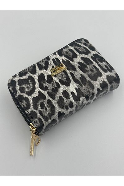 KIRASE Women's Leopard Double Zipper Medium Size Quality Stylish Wallet