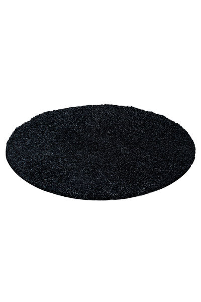 Pixel Modern 30 mm Tüylü Düz Toz Çıkarmaz Antialerjik Antrasit Dekoratif Yuvarlak Shaggy Halı
