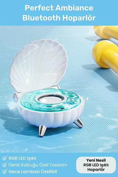 Noriyen Perfect Ambiance Deniz Kabuğu Okyanus Sesli RGB LED Işıklı Gece Lamba...