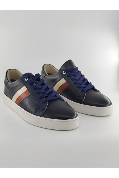 Bİ AYAKKABI ЧОРНО-СИНІ ЧОЛОВІЧІ ШКІРЯНІ ОРТОПЕДИЧНІ ЧЕРЕВИКИ З ШНУРКАМИ