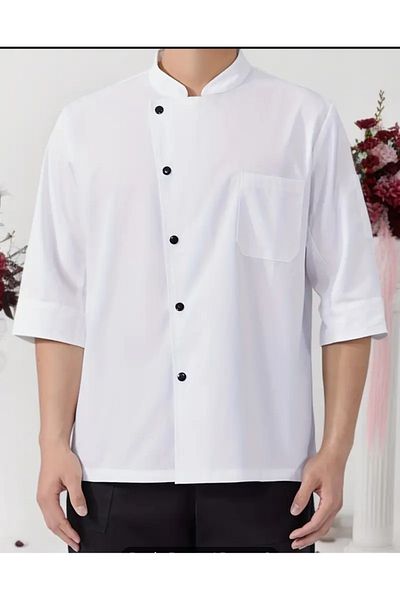 Butik Men's White Cheef Cooking Jacket