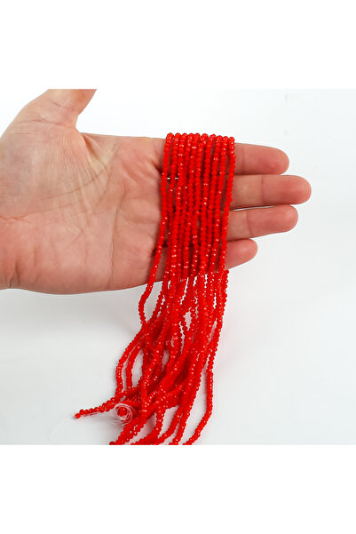 yfhobi 1 Dizi (145-155 Adet) - 2 mm Yassı Kristal Cam Boncuk Dizisi Mat Açık ...