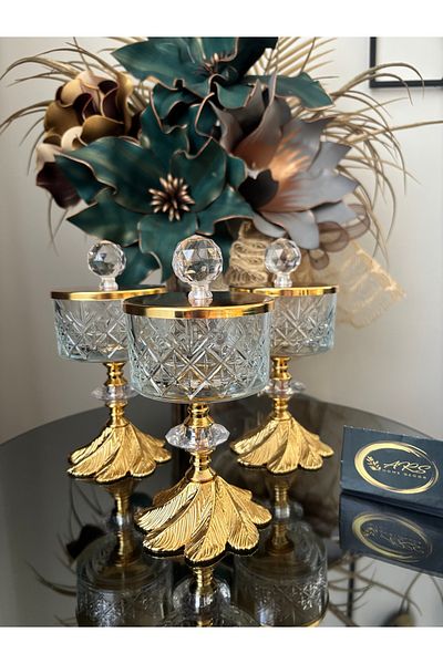 Paşabahçe Timeless 3-Cup Ice Cream Serving Bowl with Stand and Lid, Stylish Gift Oval Bowl