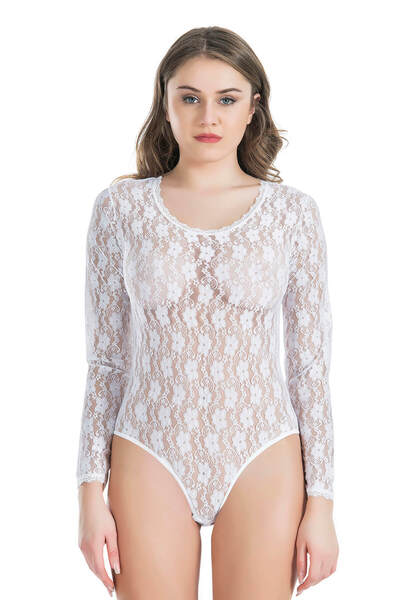 Generic Brand ملابس داخلية Derya Lead Lace مطرزة من قماش التول بأكمام طويلة و...