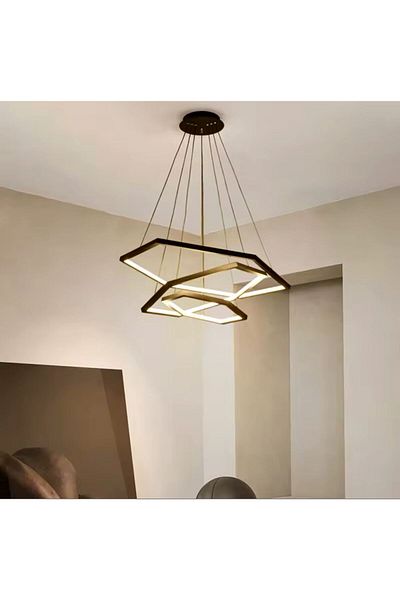 Vonalight Modern Led Triple Hexagon - Living Room, Kitchen, Bedroom, Pendant Lamp - Chandelier 3000K 30+50+70cm