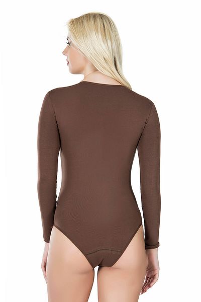 Fily Underwear Derya Lead Cotton Fabric Long Sleeve Oval Collar Snap Fastener Body Undershirt