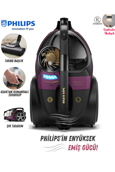 Philips Halı ve Sert Zeminler İçin Güçlü Emiş, Kolay Kullanım ve Sessiz Çalış...