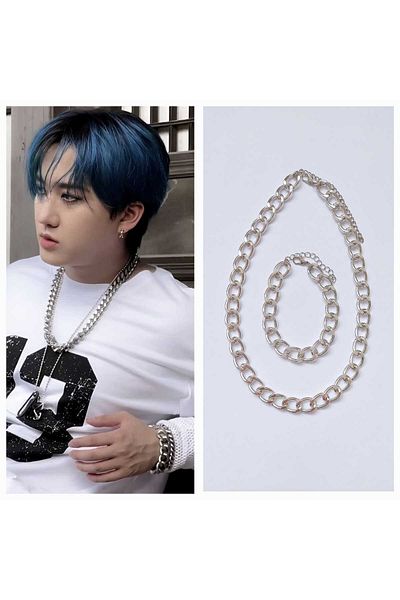 REN AKSESUAR Kpop Straykids Changbin Necklace Bracelet Set