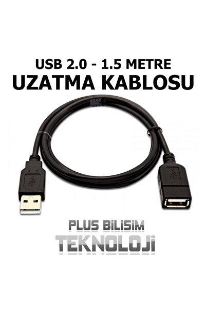 Plus Bilişim OEM Usb 2.0 Uzatma Kablosu 1.5 Metre Erkek - Dişi Yüksek Hız Plus Bilişim