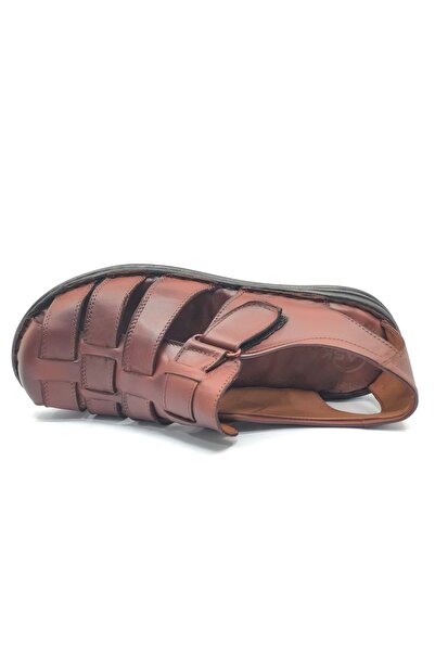 Kocamanlar Ayakkabı Kocamanlar - Ανδρικά σανδάλια από 100% γνήσιο δέρμα, Full Orthopedic - TABA