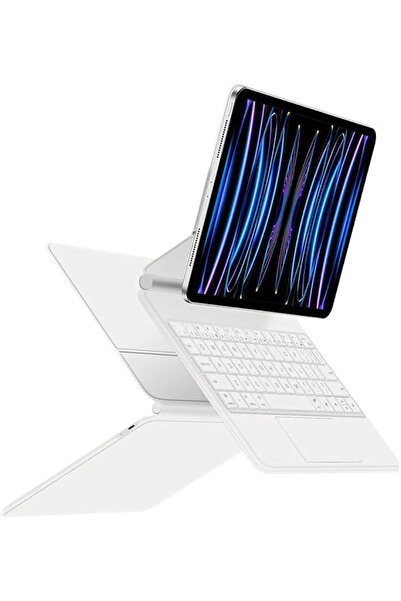 Fogy Apple İpad Pro 11 4.Nesil 2022 Uyumlu Magic Uyumlu Touchpad Işıklı Türkçe Q Klavyeli Kılıfı