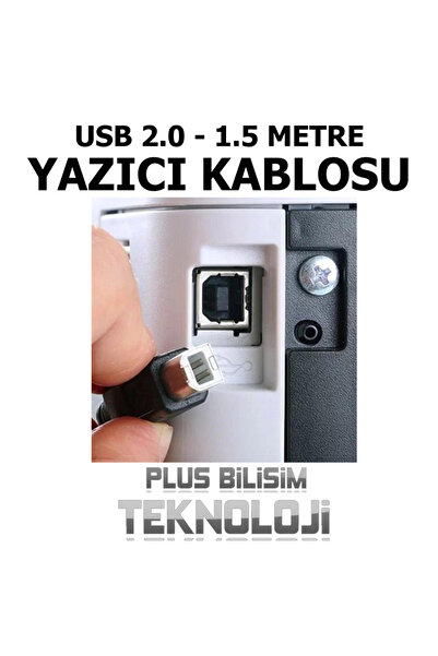 Plus Bilişim OEM Yazıcı Kablosu 1.5 Mt. USB 2.0 HP, Canon, Brother, Epson PC ile Yazıcı Arası Plus Bilişim