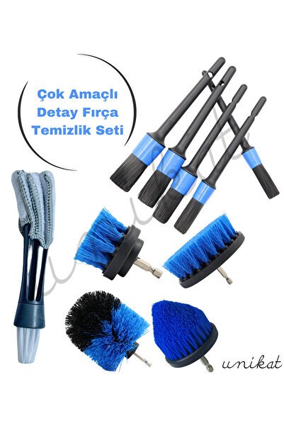 UNIKAT Detay Temizlik Seti Matkap uyumlu fırça seti, 5'li oto detay fırçası s...