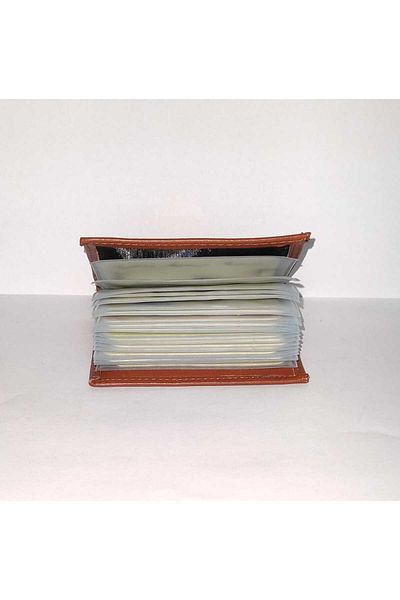 firdevsi hobi Genuine Leather Vertical 20 Pieces Transparent Card Holder Wallet