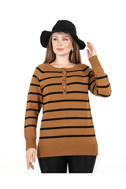 Sortie Wide Placket Striped Collar Soil Sweater