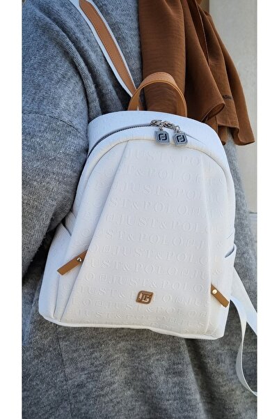 çantamgelsin JUST POLO Γυναικείο Σακίδιο πλάτης και πορτοφόλι με ανάγλυφο εμπριμέ 9 θέσεων