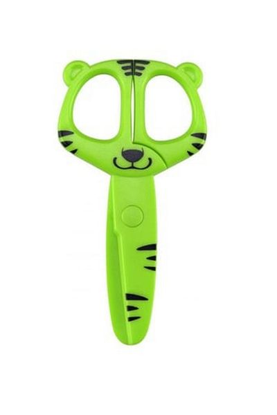 Modellino Green Panda Shaped Children's Kindergarten Scissors - Metal Free Protected