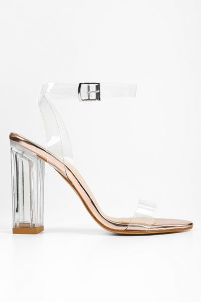 Shoeberry Pantofi cu toc transparent Onante Rose de damă