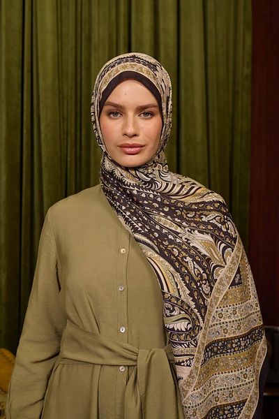 akix Ipekhan Series - Soft Shawl Bitter Brown Gold Top Shawl Models