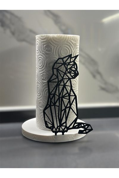 3D DESİNG MARKET Хартиена кърпа, стойка за котки и декоративна котка