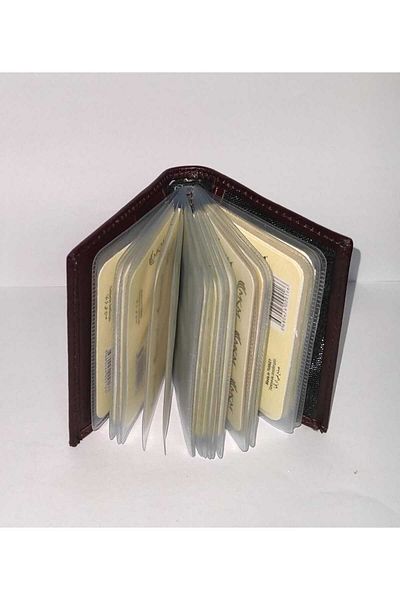 firdevsi hobi Genuine Leather Vertical 20 Pieces Transparent Card Holder Wallet