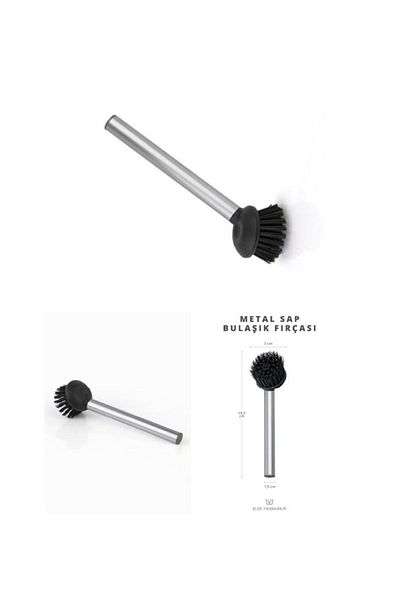 Impress 3-Piece Small Size Metal Handle Sink Set - Practical Dish Brush (3 Pieces)