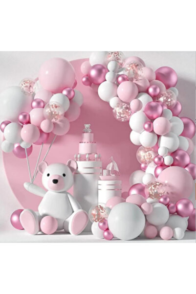 ZENVİVA Pink-White Balloon Set