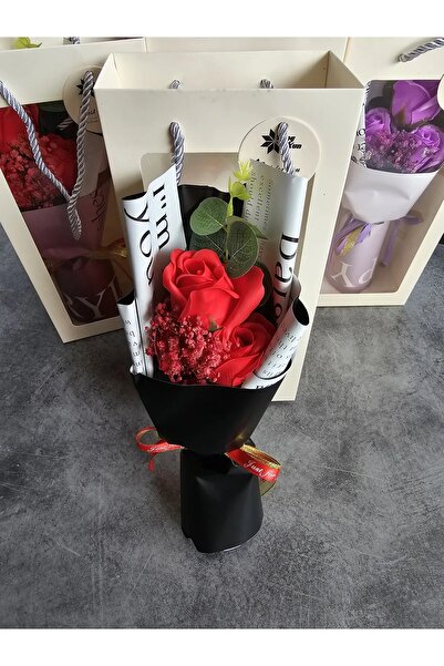 YASİMA Red Rose Gift Boxed Custom Gun Bouquet Valentine's Day