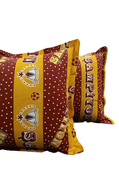 Hayal çeyiz Yellow Red 2 Pieces 50X70 Pillowcases - Hidden Zipper Fan