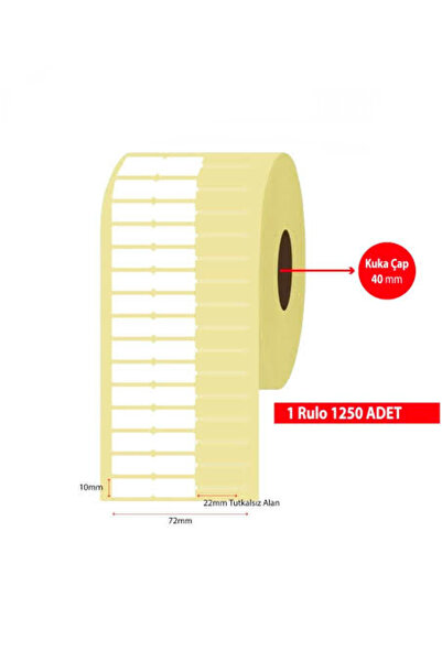 Genel Markalar AySan Etiket Şeffaf Uçlu Kuyumcu Etiketi P.P Şeffaf 72mm X 10mm
