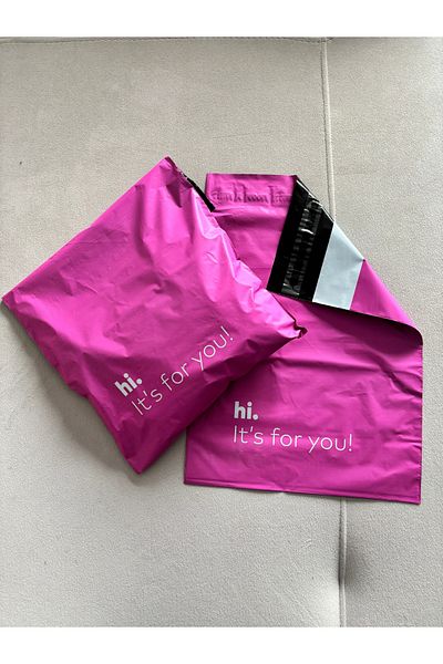 Hayal.kirtasiyesi 24X30 cm Colorful Pink Cargo Bag 5 Pieces Without Pockets - Printed Heidiye Package