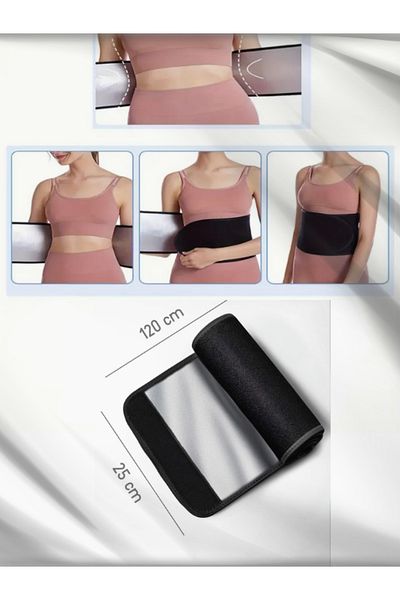 figiza Unisex Black Neoprene Fabric - Oil Waist and Belly Melting and Perspiration Corset