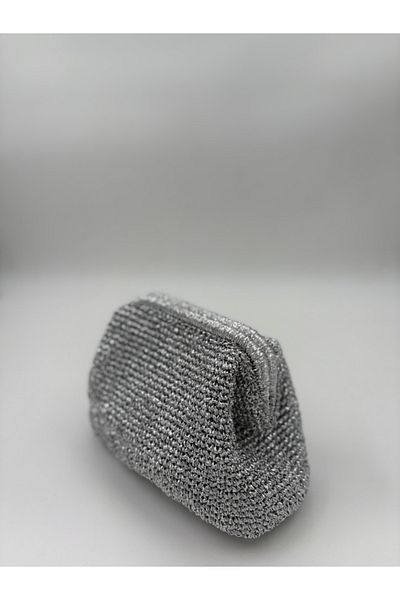 AWOSA Handmade Silver Color Stylish Evening Bag