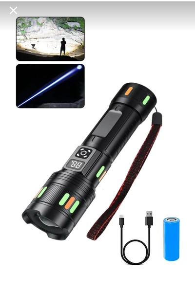 HASUBA Profesyonel zoomlu 3000 lümen Güçlü 20 Watt Tg LED Polis Bekçi El Fene...