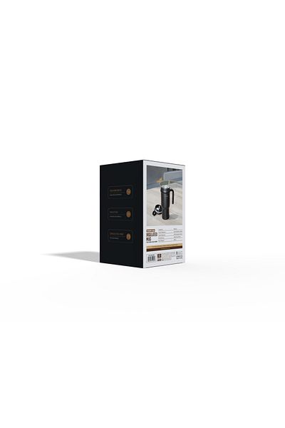 Lepresso Coffee Mug With Stainless Straw 900Ml - Black