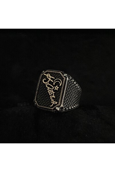 Sima Silver Gümüş Mustafa Kemal Atatürk Imzalı Ay Yıldızlı Erkek Yüzük