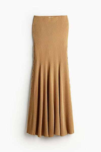 H&M Glittery crochet-look-panel skirt