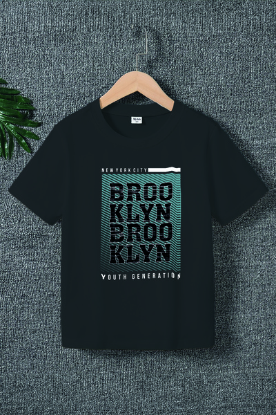 MYADA تي شيرت للأولاد مطبوع بنمط بروكلين 22509