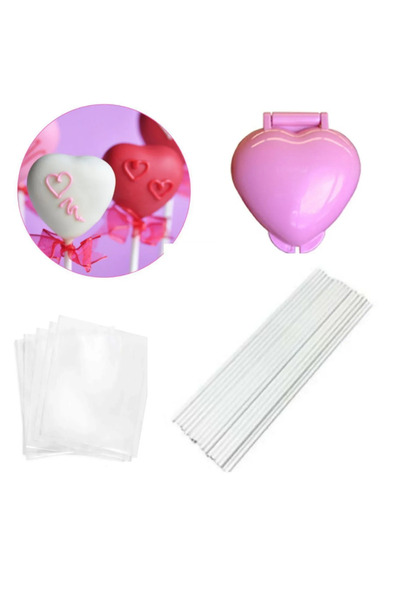 adin tasarım 201Pcs Heart Lollipop Cake Making Set - 100Pcs Lollipop Sticks a...