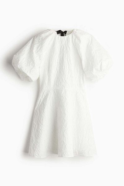 H&M Jacquard-weave tie-back dress