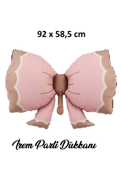 İrem Parti Dükkanı بالون ريترو وردي على شكل فيونكة 92 × 58.5 سم