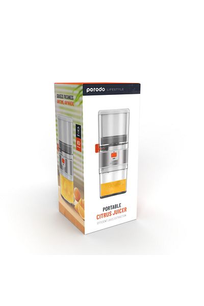 porodo Lifestyle Portable Slow Juicer 55W - White / Orange