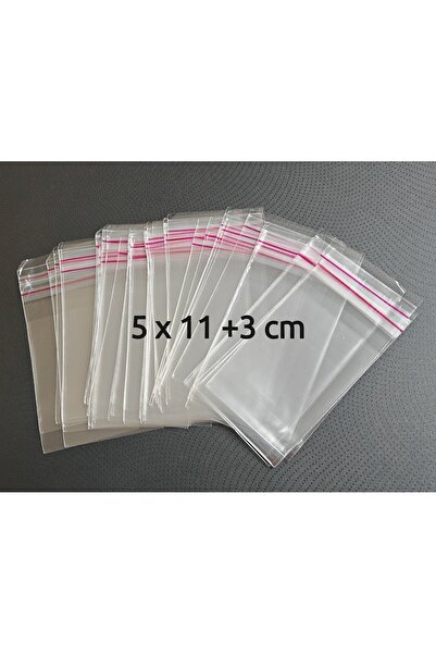arminow YAPIŞKAN BANTLI ŞEFFAF POŞET 5X11+3 CM (5X14 CM) 100 ADET - BİJUTERİ/...