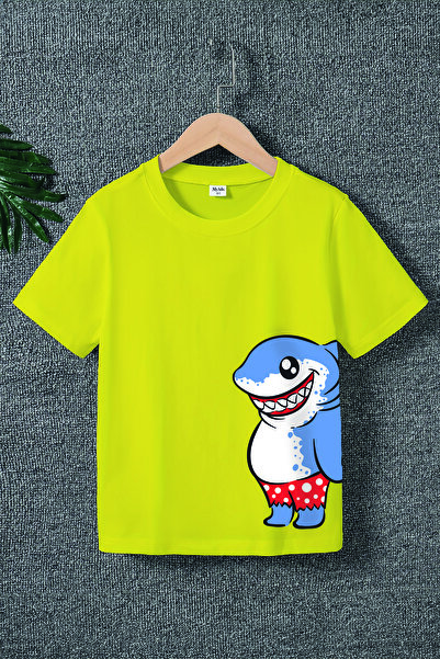 MYADA Tricou pentru copii cu imprimeu de pește înotător în stil premium 22034